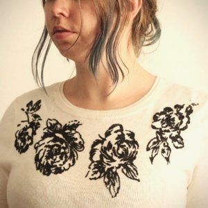Black Rose White Sweater
